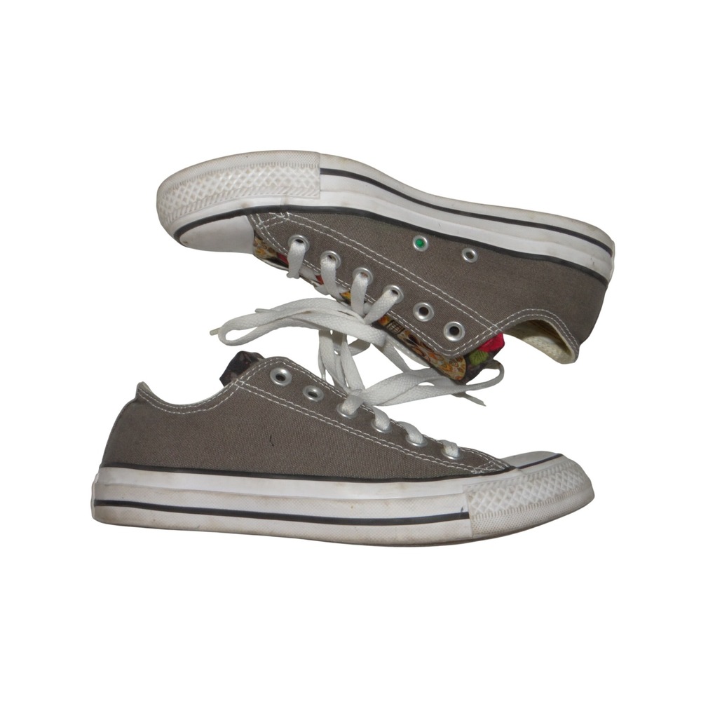 Converse Chuck Taylor All Star Low Top Gray Sugar Skull Sneakers Shoes 4244